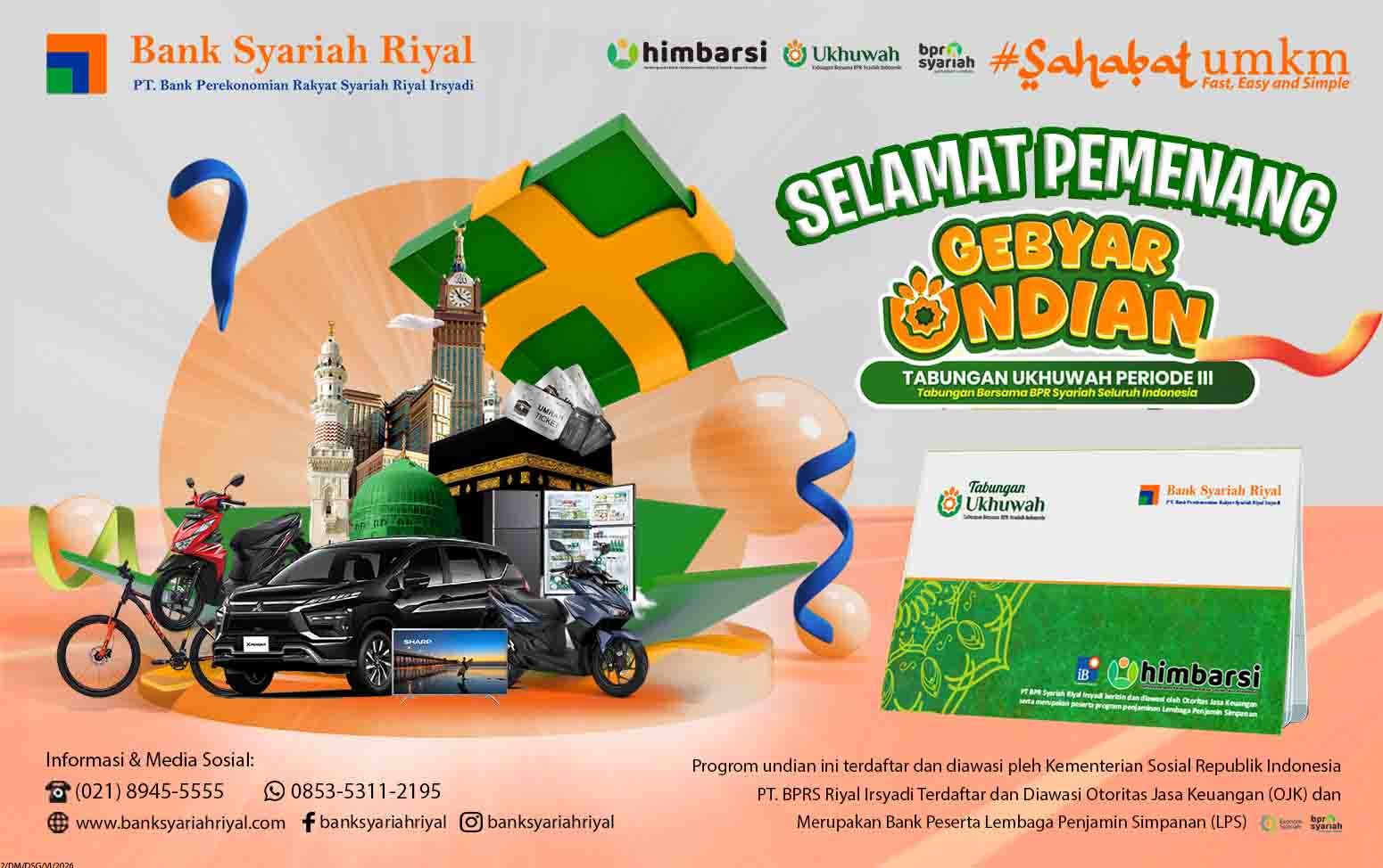 Nasabah BSR Bawa Pulang Hadiah Utama di Gebyar Tabungan Ukhuwah Periode 3